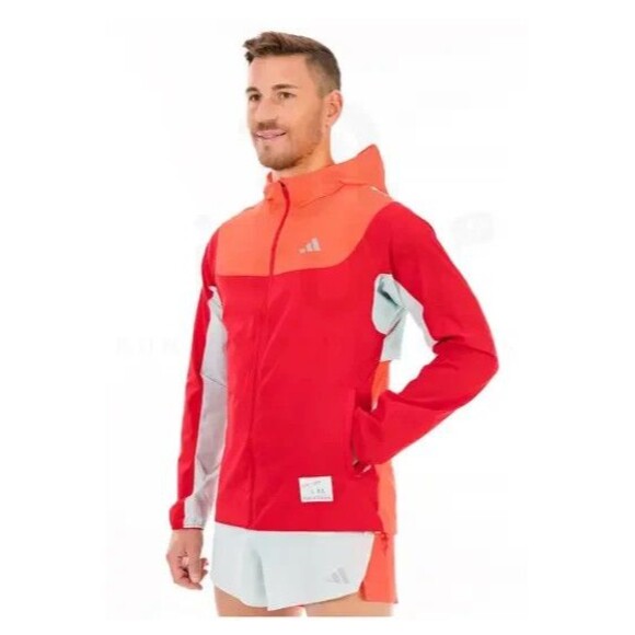 adidas NYC Jacket – Size S Men Running Jacket Red Orange Flash Aqua IW9232 NEW - Picture 1 of 9